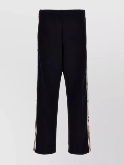 Golden Goose Side Stripe Snap Track Pants In Dark Blue/papyrus