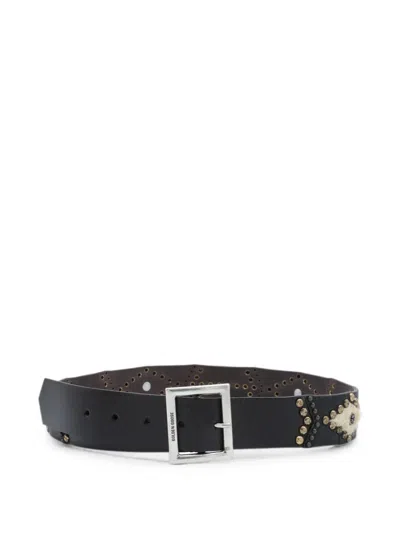 Golden Goose Sierra Studded Leather Belt In Black