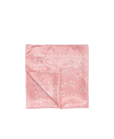 GOLDEN GOOSE OLD-ROSE-COLORED GOLDEN COLLECTION SCARF WITH PAISLEY PATTERN