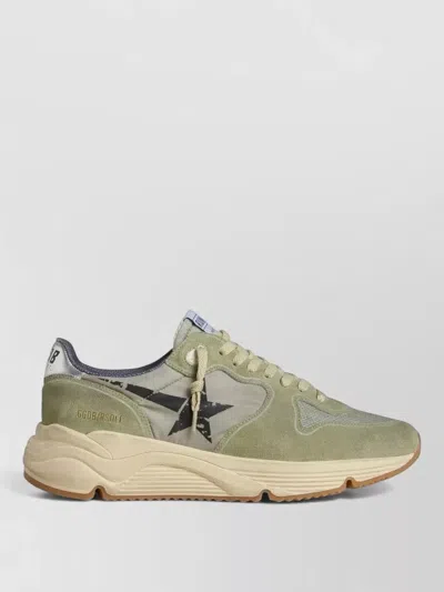 Golden Goose Silk Nylon Low Top Sneakers Contrast Sole In Green