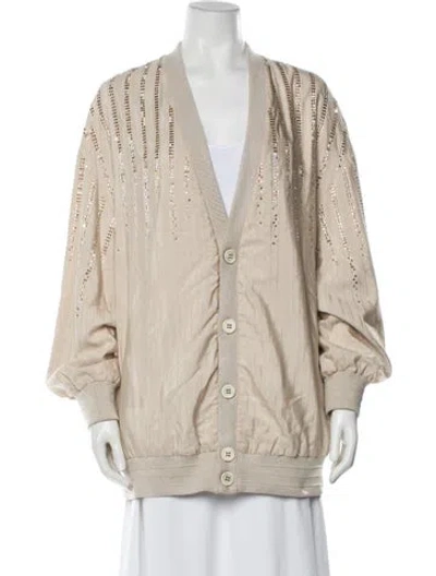 Pre-owned Golden Goose Silk Striped Jacket In Neutral