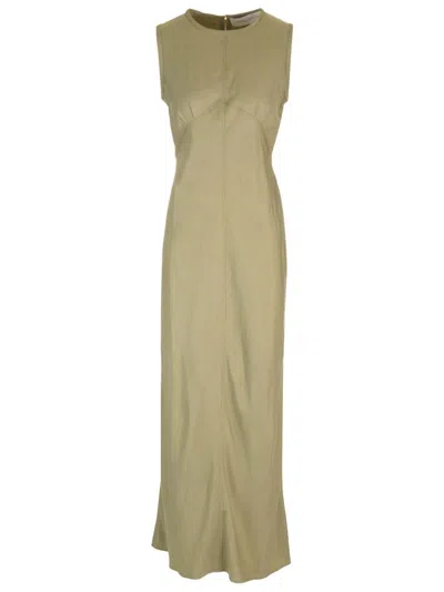 Golden Goose Silk Twill Dress Dresses Green