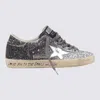Golden Goose Silver And Black Leather Super Star Sneakers In Multi