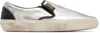 Golden Goose Unisex Vce Laminated Leather Sneaker In Silver Black In White
