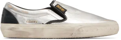 Golden Goose Silver & Black Vce Penstar Sneakers In White