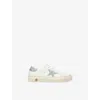 Golden Goose Silver Com Kids' May Leather Low-top Trainers Eur 38 / 5 Uk In Silver Com