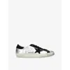 Golden Goose Silver Com Super Star Leather Trainers Eur 45 / 11 Uk In Silver
