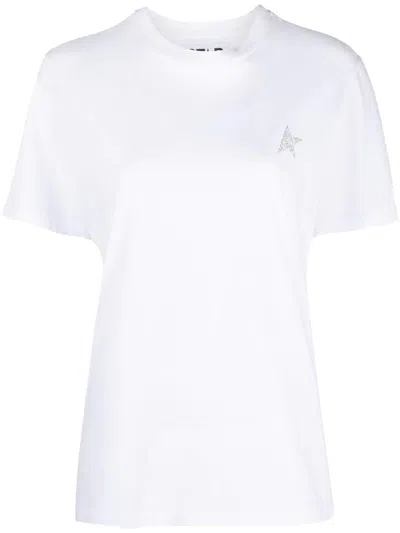 GOLDEN GOOSE SILVER-EMBELLISHED T-SHIRT
