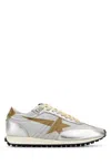 Golden Goose Running Marathon Sneakers In Silver Leather And Fabric In Silver