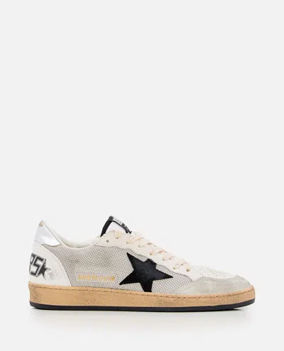 Golden Goose Ball Star Low Top Trainers In Leather And Mesh With Distressed Effect In Multi