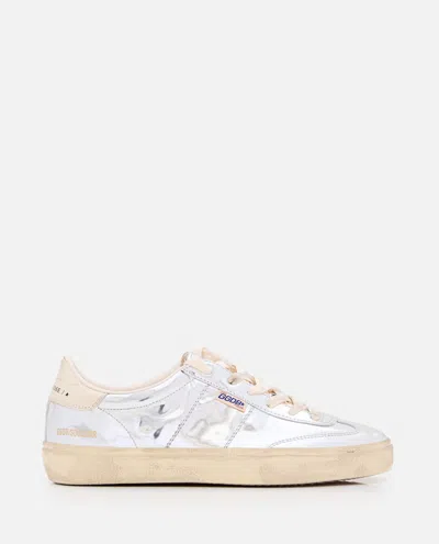 GOLDEN GOOSE SILVER LACE UP SNEAKERS
