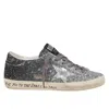 Golden Goose Silver Leather Sneakers In Gray