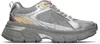 Golden Goose Laminated Leather Suede And Net Sneakers In 70138 Silver/gold