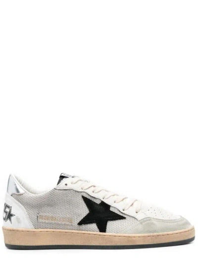 Golden Goose Silver Low Top Sneakers In White