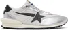 Golden Goose Marathon Metallic Leather-trimmed Ripstop Sneakers In Gray