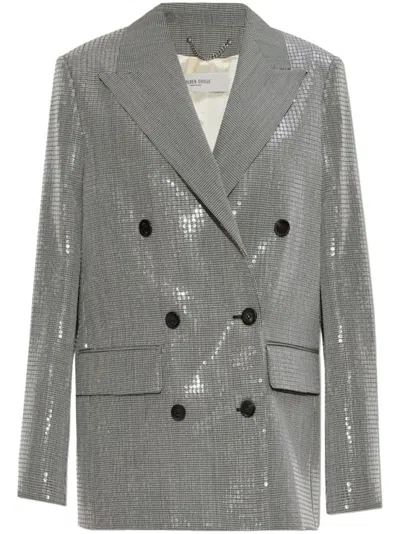 GOLDEN GOOSE SILVER SEQUINNED BLAZER