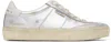 Golden Goose 'soulstar' Metallic Low Top Sneakers With Logo Patch On The Tongue And Logo Lettering On Side And He In 70192 Silver/white/m