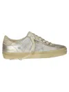Golden Goose Soulstar Metallic Low Top Sneakers With Logo Patch On The Tongue And Logo Lettering On Side And Heel In Metallic