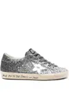 Golden Goose Silver And Black Leather Super Star Sneakers