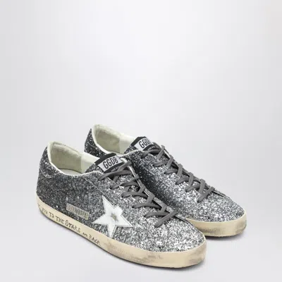 GOLDEN GOOSE GOLDEN GOOSE SILVER/BLACK GLITTER SUPER-STAR SNEAKERS WOMEN