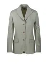 Golden Goose Light Green Single-breasted Jacket In Wool