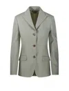 Golden Goose Light Green Single-breasted Jacket In Wool In Green