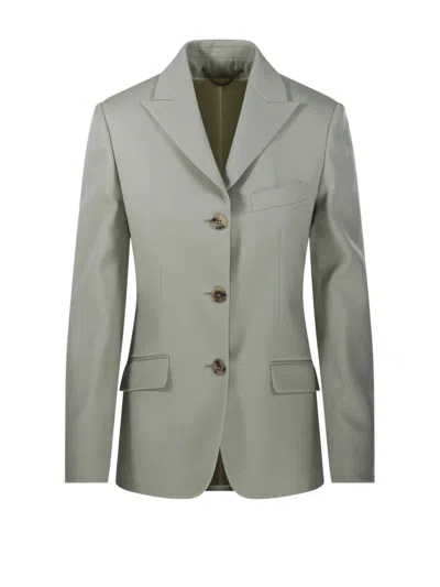 Golden Goose Light Green Single-breasted Jacket In Wool