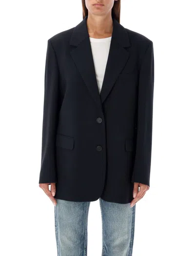 Golden Goose Womens Black Wool-blend Blazer Jacket In Navy