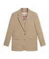 Golden Goose Deluxe Brand Single Breasted Pinstriped Jacket In Nude