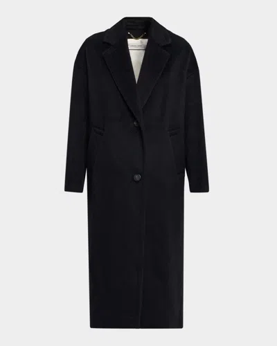 Golden Goose Single-breasted Cocoon Coat In Black