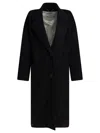Golden Goose Single-breasted Cocoon Coat Coats Black In Black