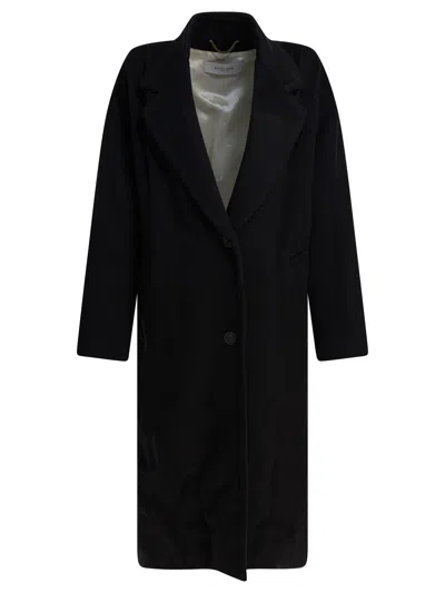 Golden Goose Single-breasted Cocoon Coat Coats Black