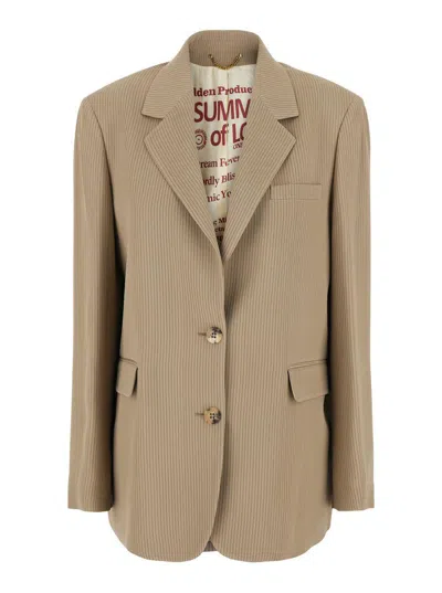 Golden Goose Single-breasted Jacket In Brown