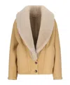 Golden Goose Women's Sheepskin Jacket With A Wide Shearling Shawl Collar In Nude