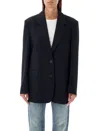 Golden Goose Single Button Front Jacket In Blue