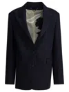 Golden Goose Single-breasted Pinstripe Blazer Jacket Jackets Blue In Blue