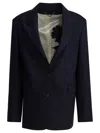 Golden Goose Single-breasted Pinstripe Blazer Jacket Jackets Blue In Blue