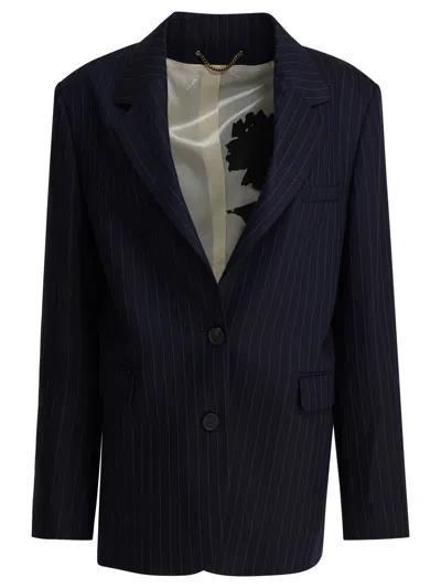 Golden Goose Single-breasted Pinstripe Blazer Jacket Jackets Blue