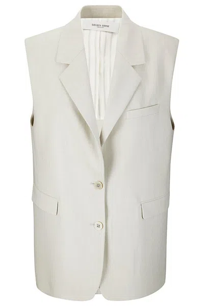 Golden Goose Single Breasted Vest In Neutral