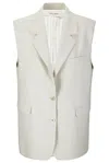 Golden Goose Single-breasted Vest In Wool Blend Women In Gray