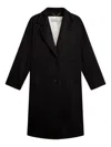 Golden Goose Single-breasted Welt-pocket Coat In Black