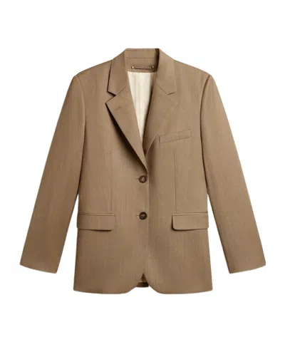 Golden Goose Single-breasted Wool Blazer In Brown