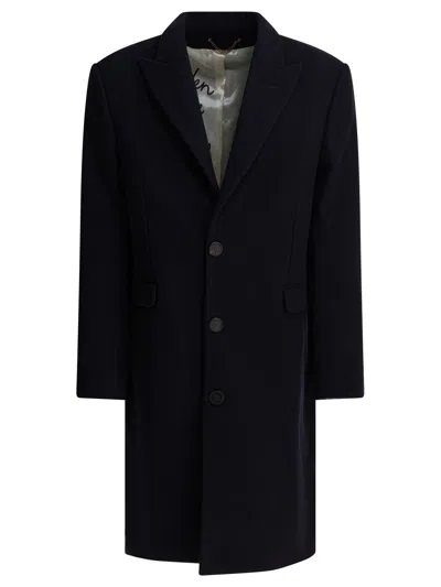 Golden Goose Men Single-breasted Wool Coat In Black