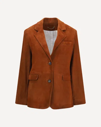 Golden Goose Single-breasted Leather Jacket In Brown
