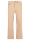 Golden Goose Cotton Pants With Belt Loops And Contrast Stitching In Pink