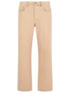 Golden Goose Cotton Pants With Belt Loops And Contrast Stitching In Brown