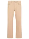 Golden Goose Cotton Pants With Belt Loops And Contrast Stitching In Pink