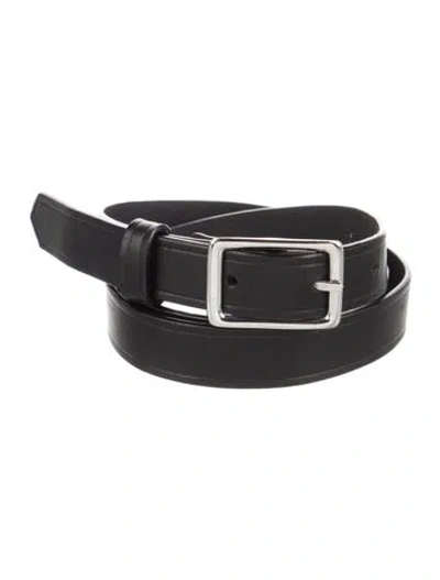Pre-owned Golden Goose Skinny Leather Belt In Black
