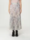 Golden Goose Sequin-embellished Pleated Midi Skirt With Floral Print In Neutral