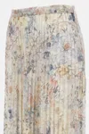 Golden Goose Sequin-embellished Pleated Midi Skirt With Floral Print In Neutral